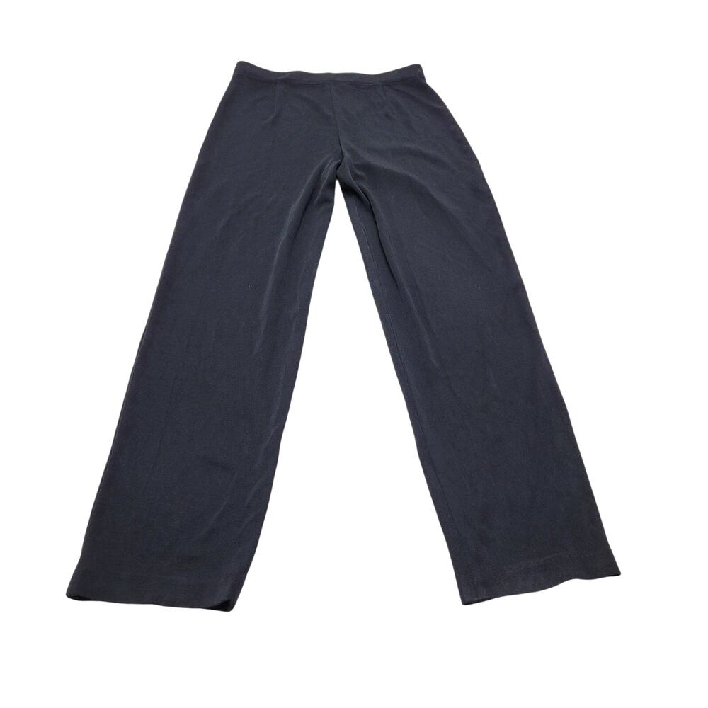 Exclusively Misook black acrylic pull on pants trouser relaxed small minimalist